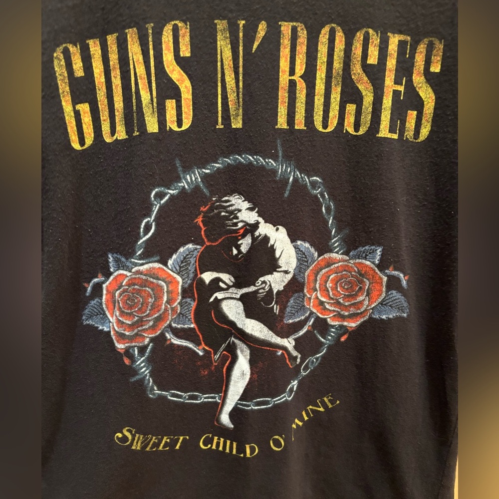 Guns N Roses Shirt Black Short Sleeve Crew Neck Sweet Child Of Mine Size Medium - Picture 3 of 6